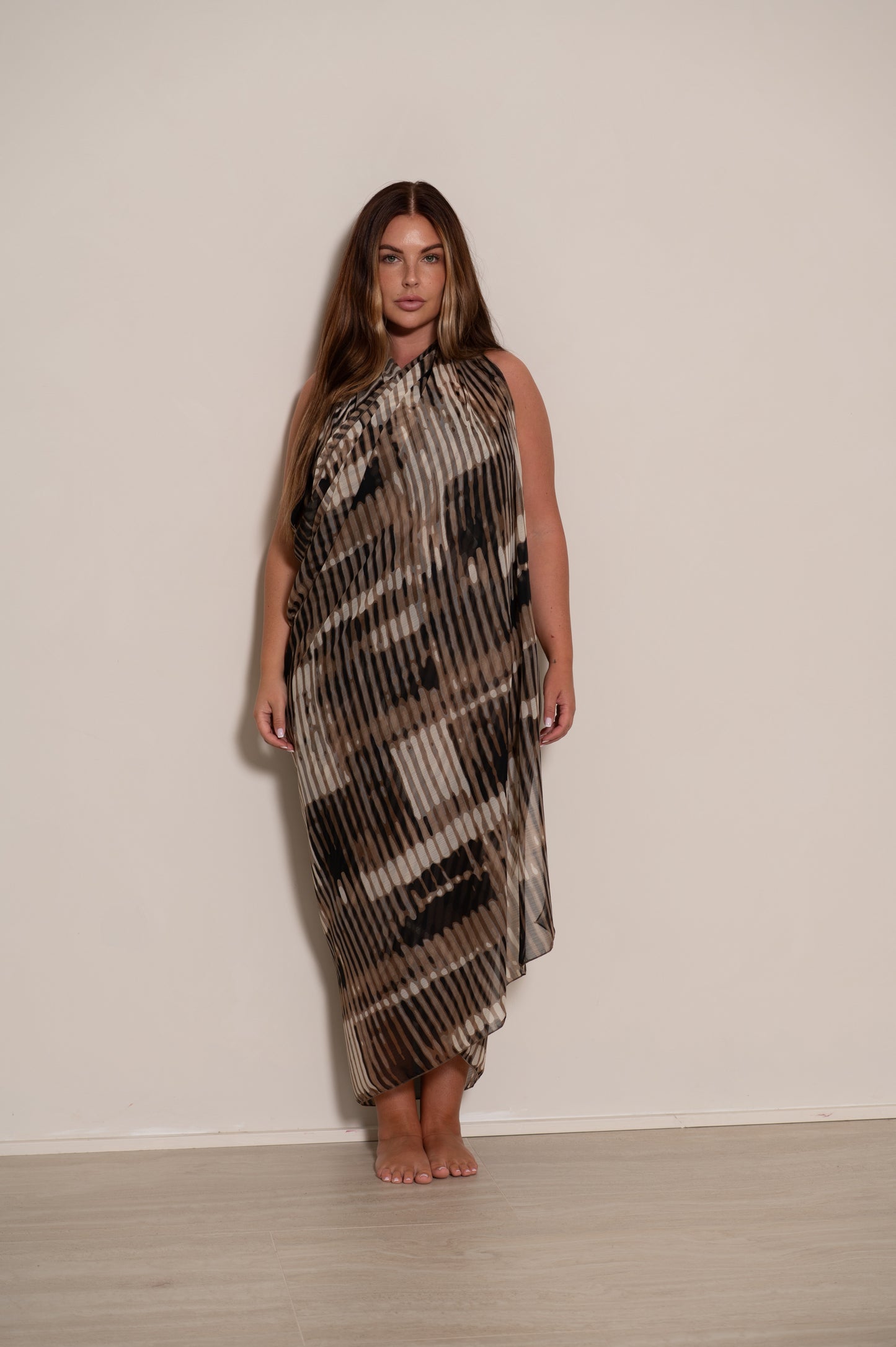 Coffee Cream Print Pareo