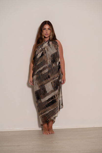 Coffee Cream Print Pareo