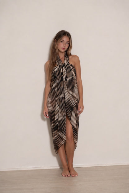 Coffee Cream Print Pareo