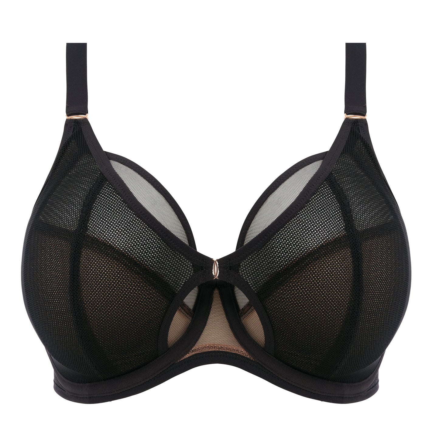 black big cup bra in mesh