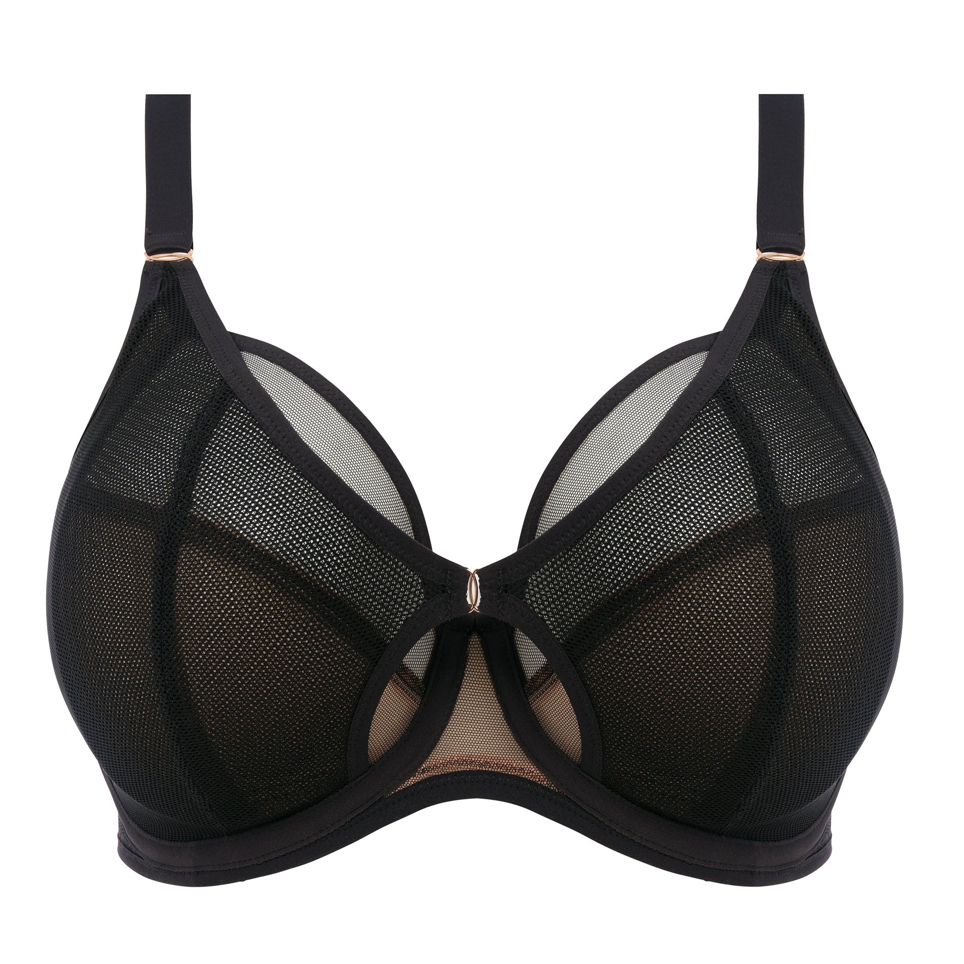 black big cup bra in mesh