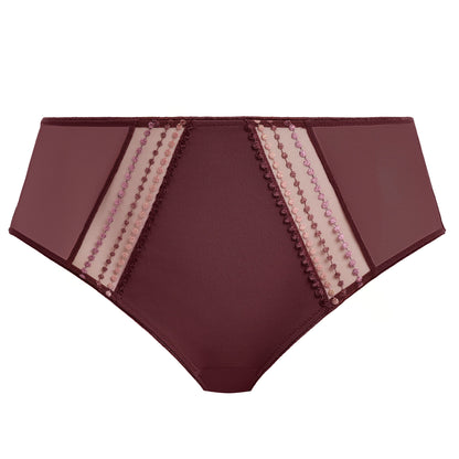 plussize highwaist purple underwear with lace trim on a white background