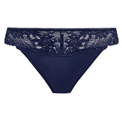 tanga in  blue lace wit little strass details