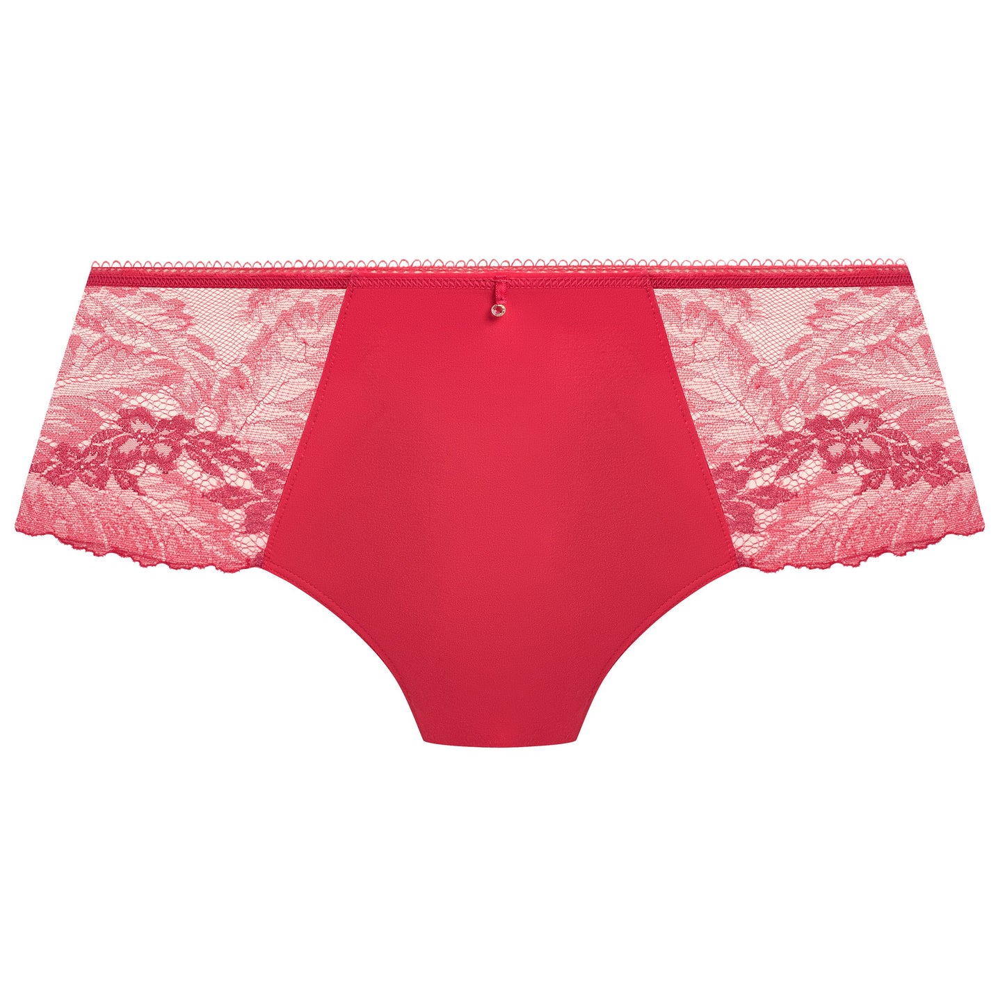 geranium pink short with embroidered soft pink flowers 