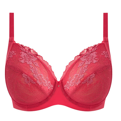 geranium pink bra with embroidered soft pink flowers