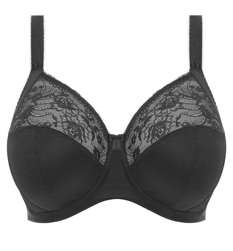 big cup bra in black with stretch lace 