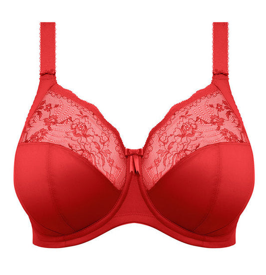 a big cup bra in red with stretch lace 