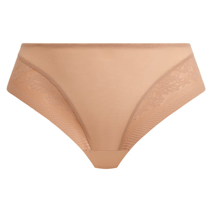 Beige high-waistedlingerie bottom on a white background