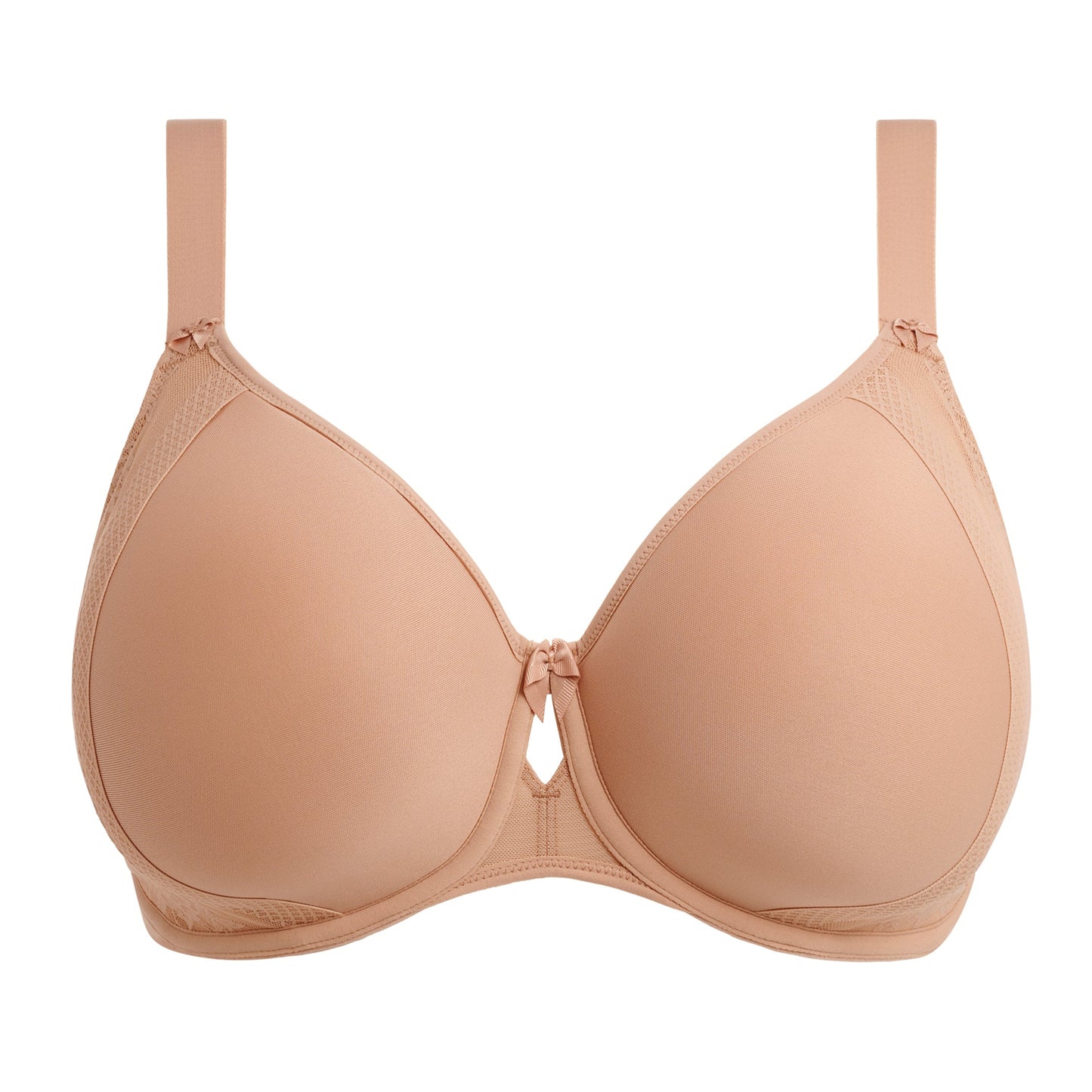 beige spacer bra against a white background