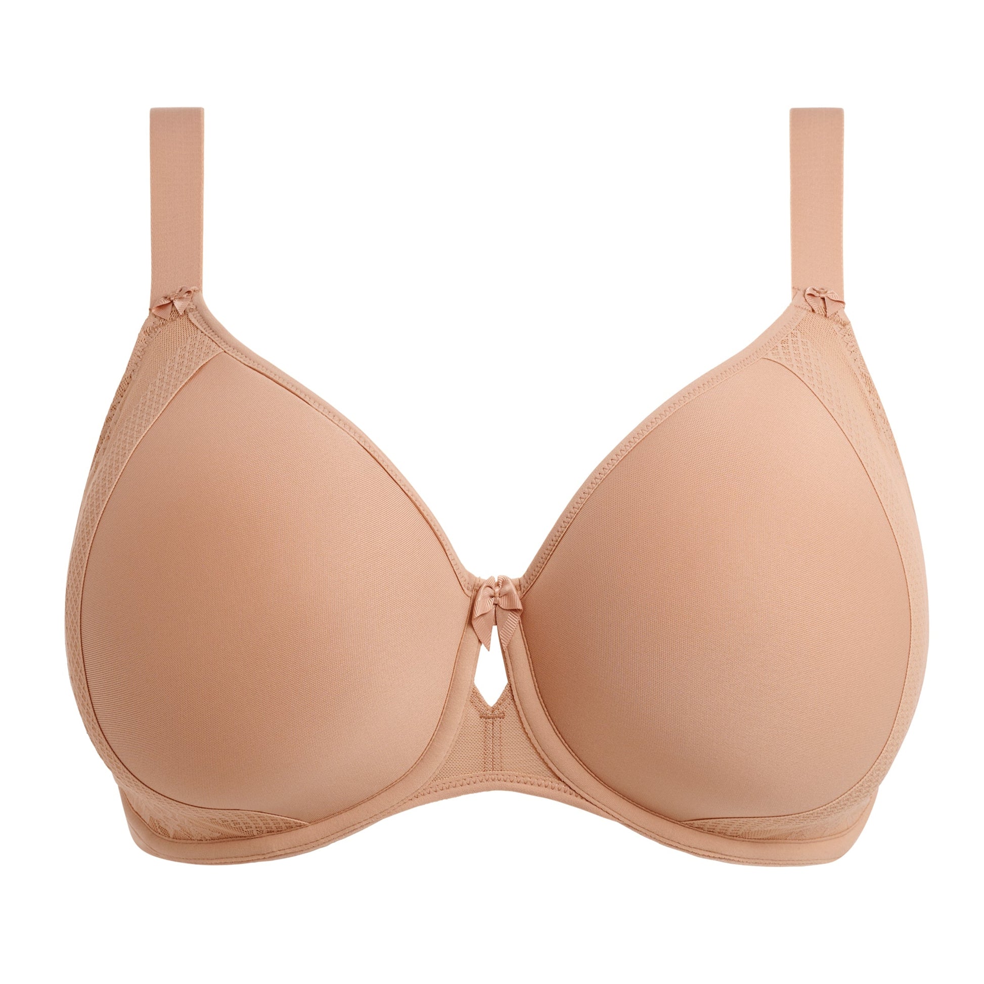 beige spacer bra against a white background