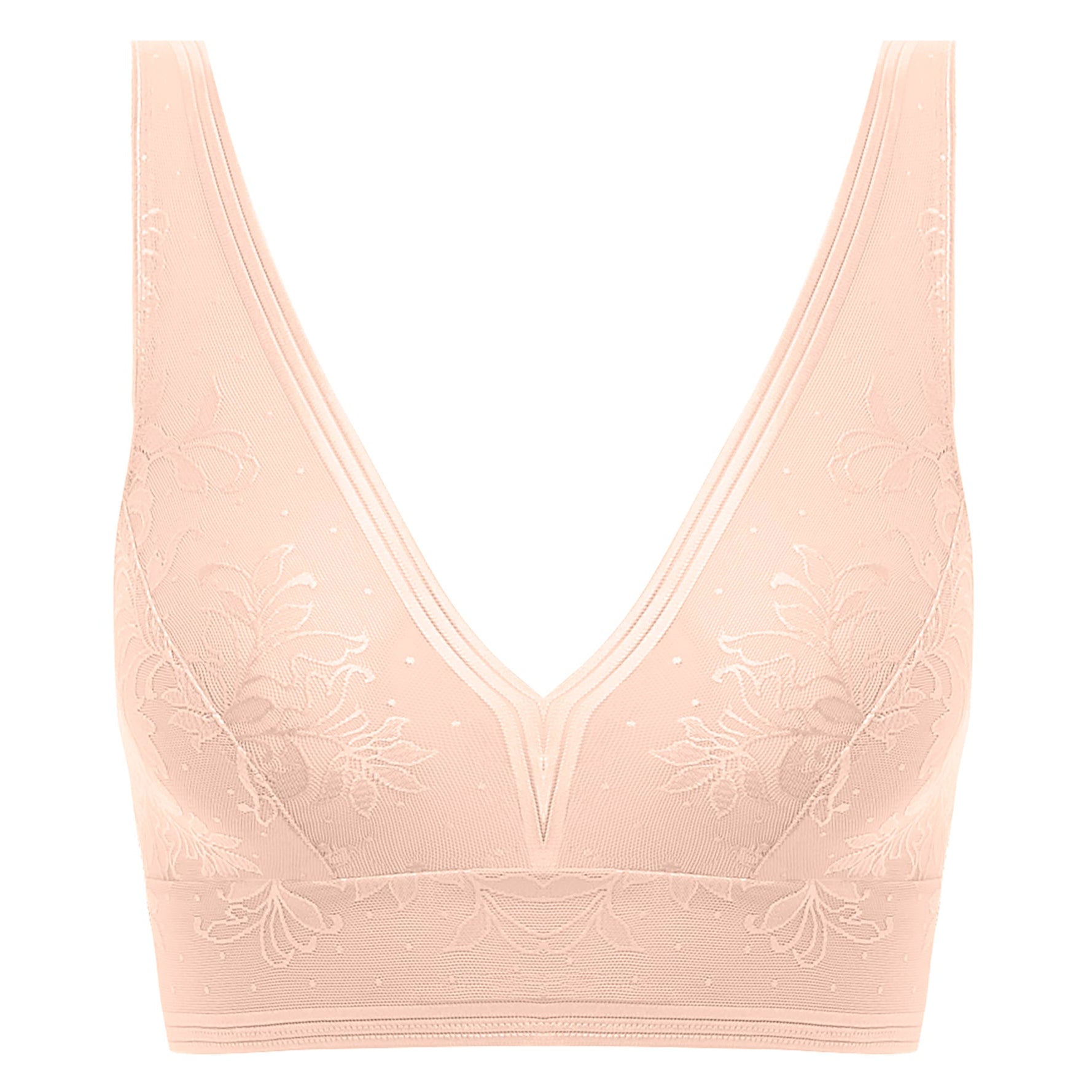 Lace bralette in soft pink nude color