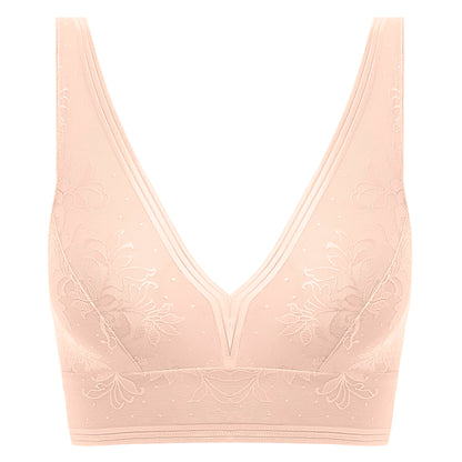 Lace bralette in soft pink nude color