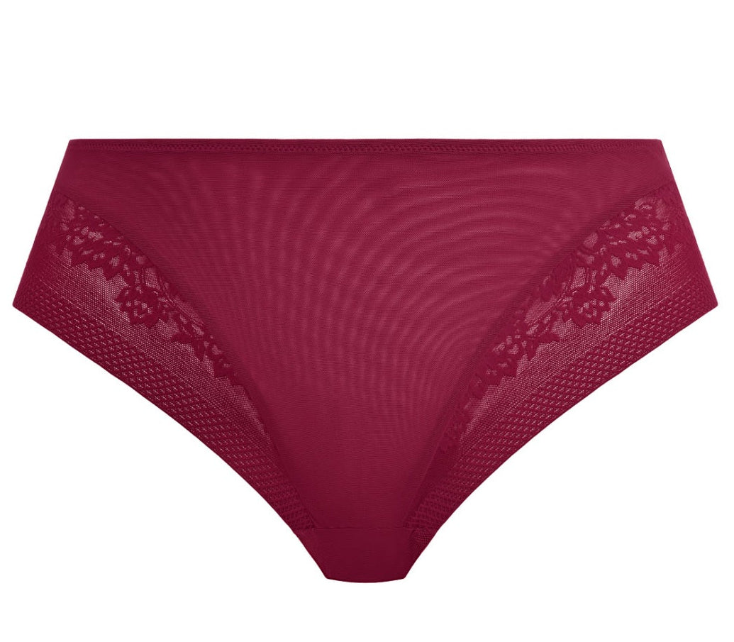 red plussize high leg high waist brief