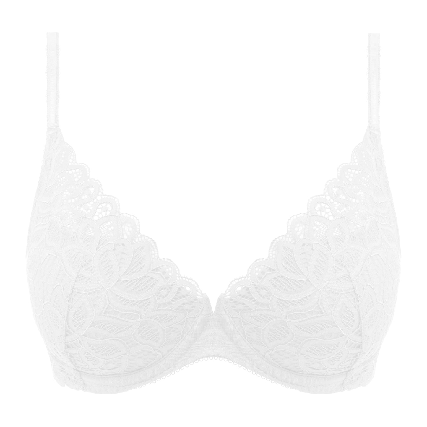 White lace plunge bra