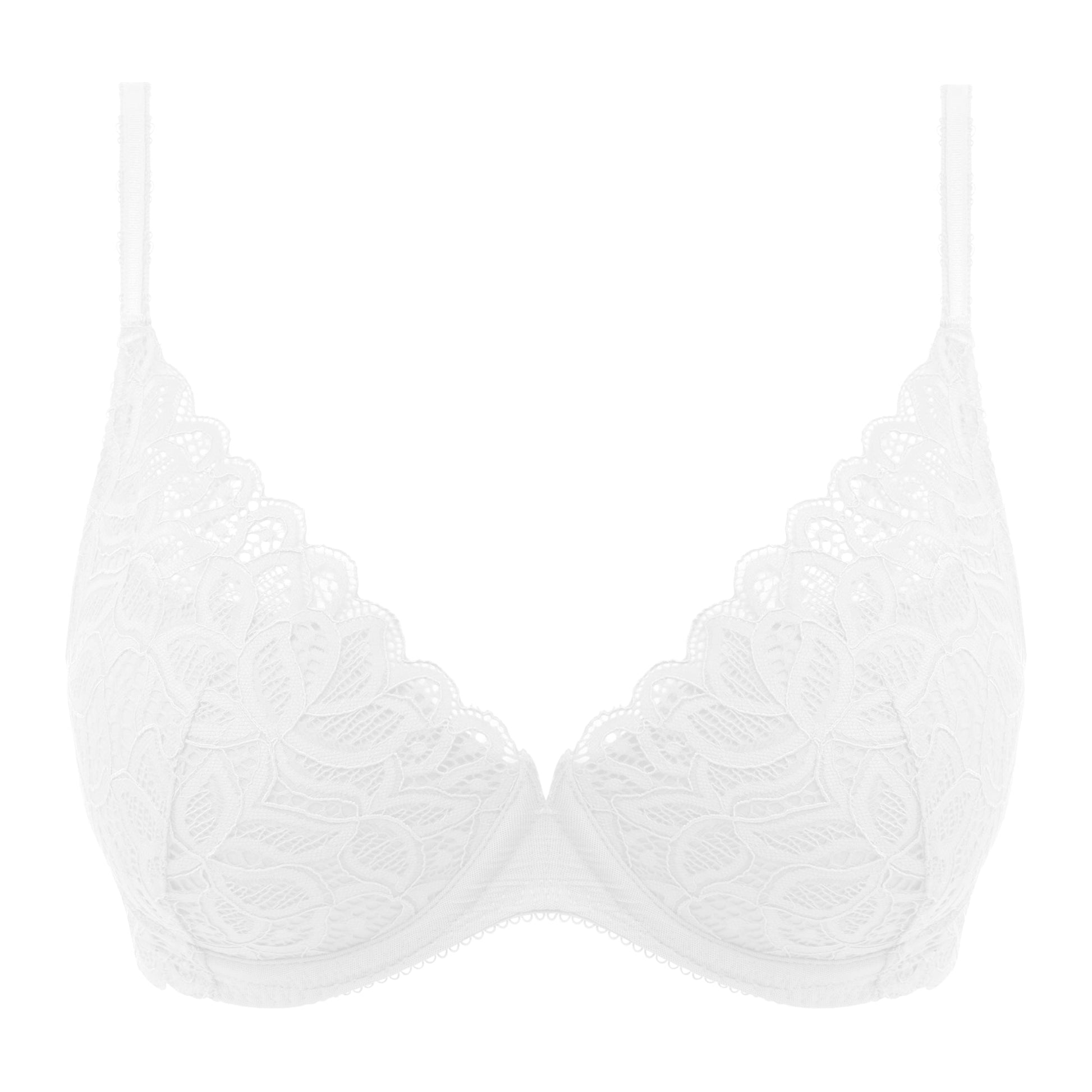 White lace plunge bra