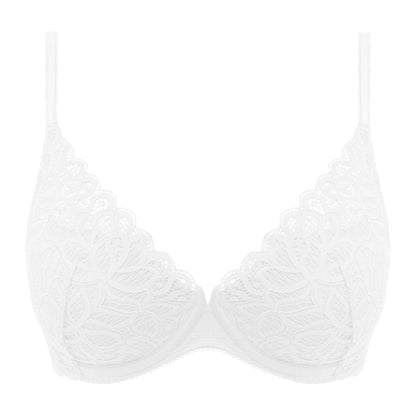 White lace plunge bra