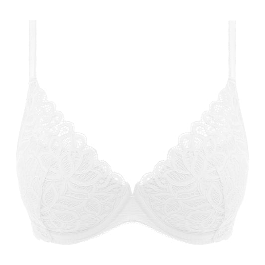White lace plunge bra