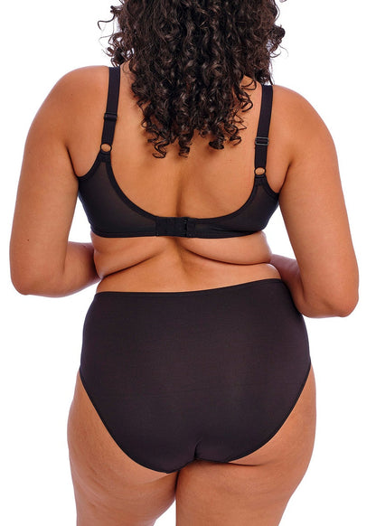 Black high-waisted lingerie bottom on a white background