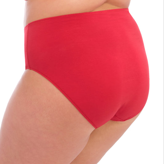 Red high-waisted lingerie bottom on a white background