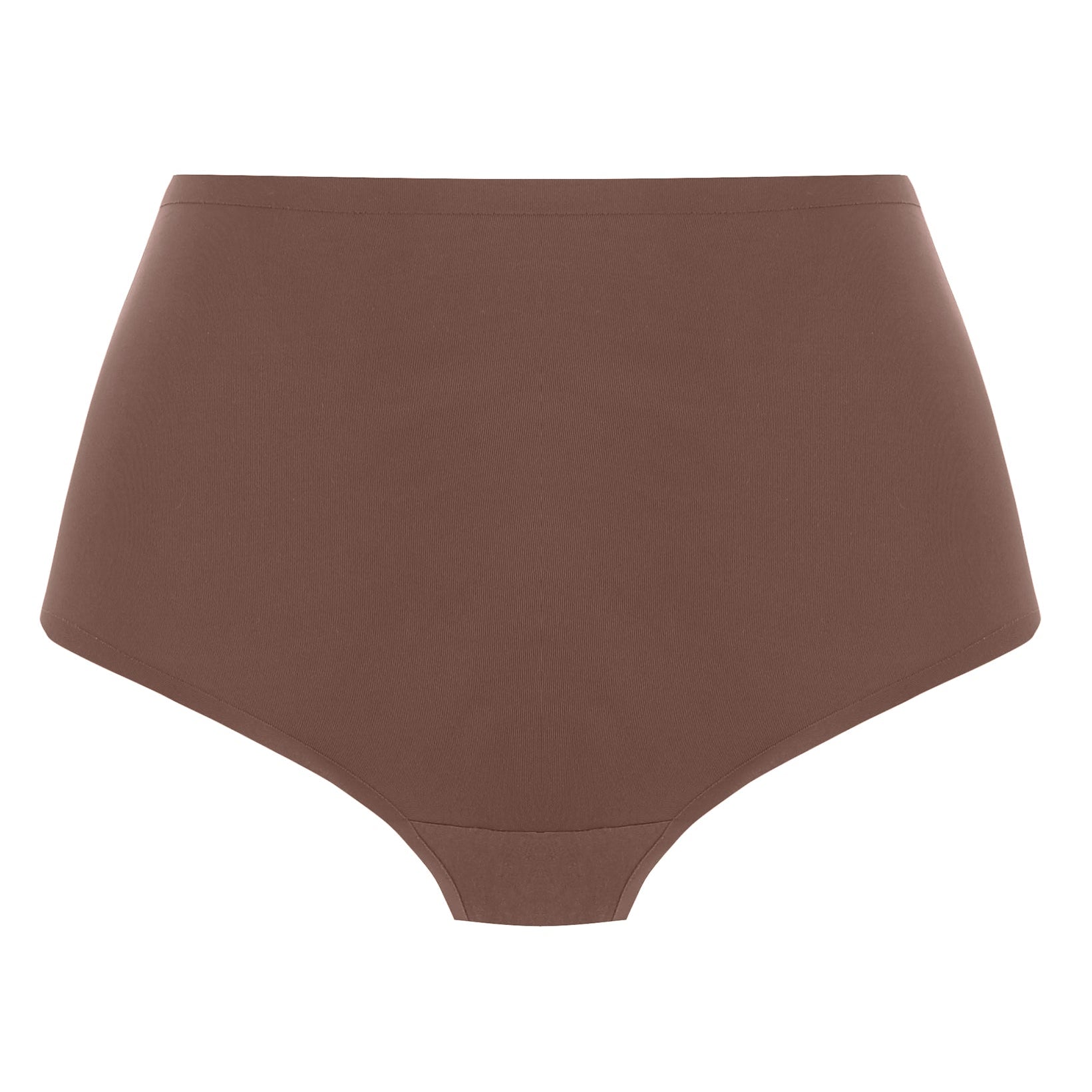 invisible high waist stretch brief in coffee roast color