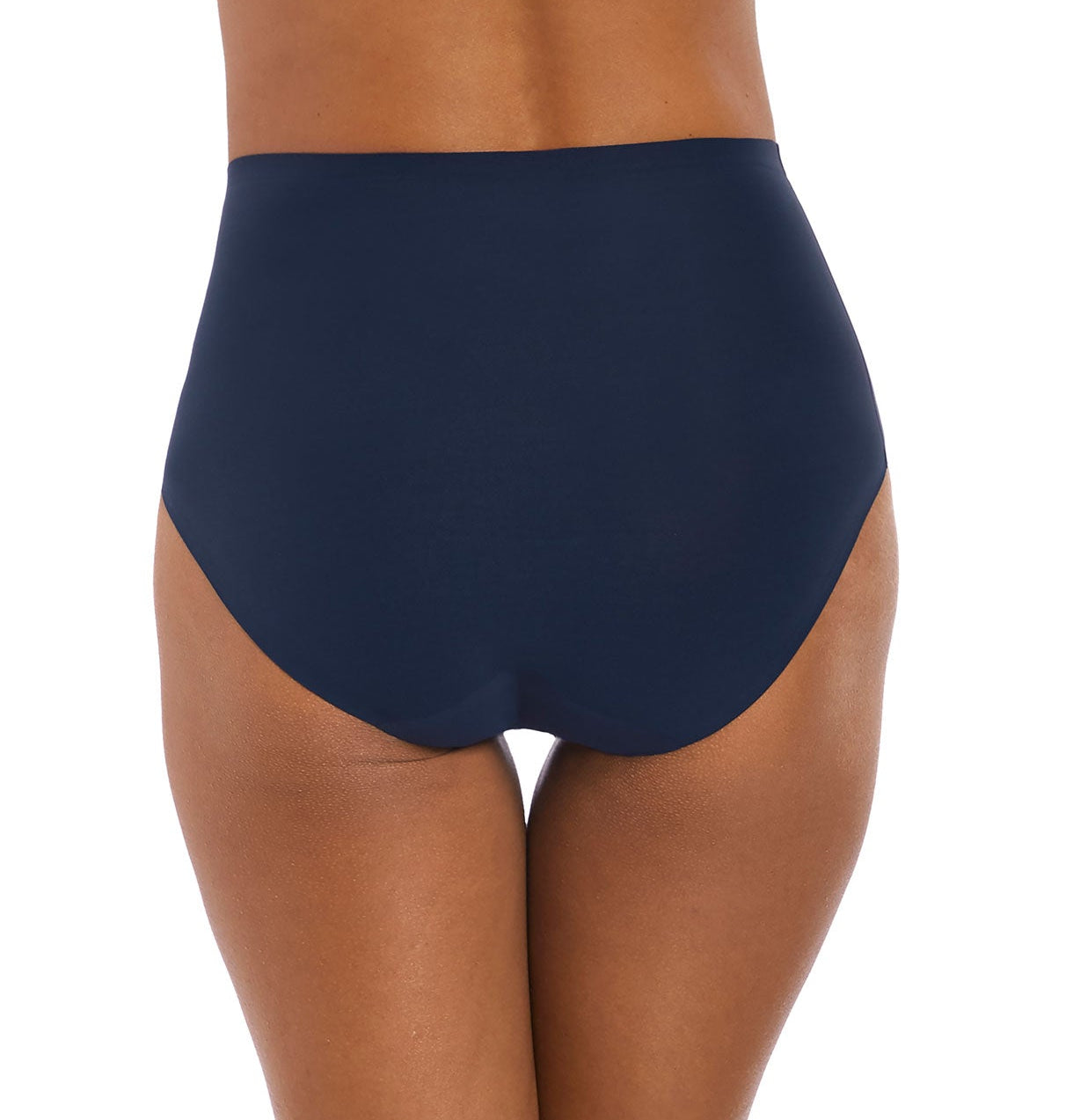 woman wearing an Invisible high waist stretch brief in navyblue