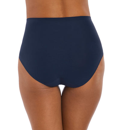 woman wearing an Invisible high waist stretch brief in navyblue