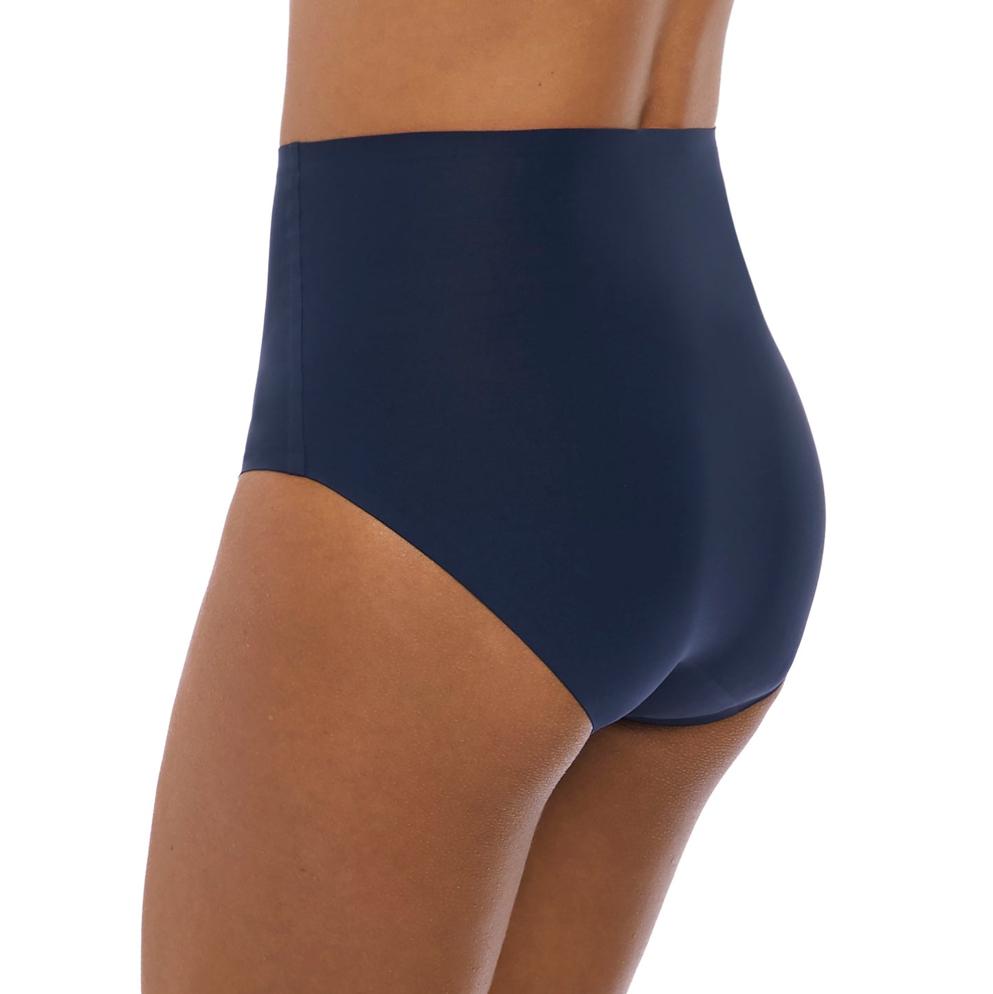 woman wearing an Invisible high waist stretch brief in navyblue