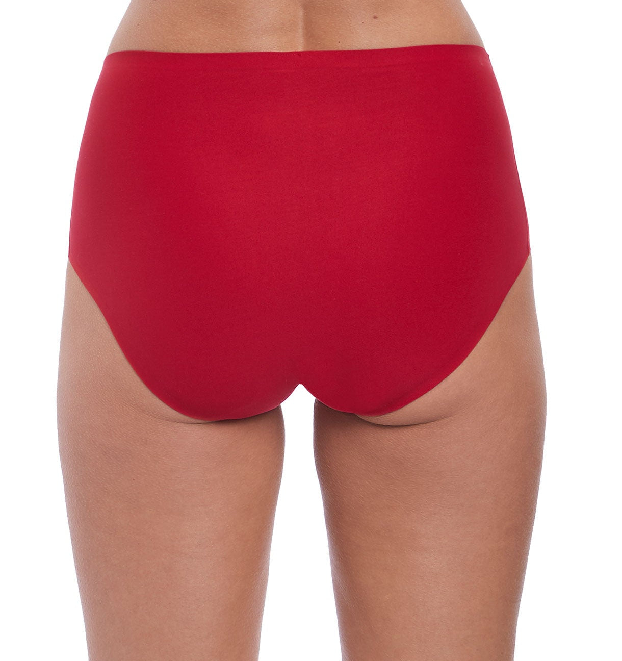 woman wearing an invisible high waist brief red