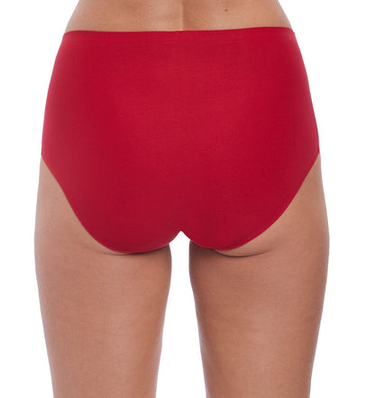 woman wearing an invisible high waist brief red
