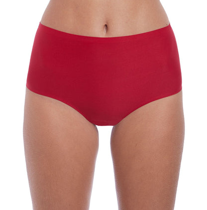 woman wearing an invisible high waist brief red