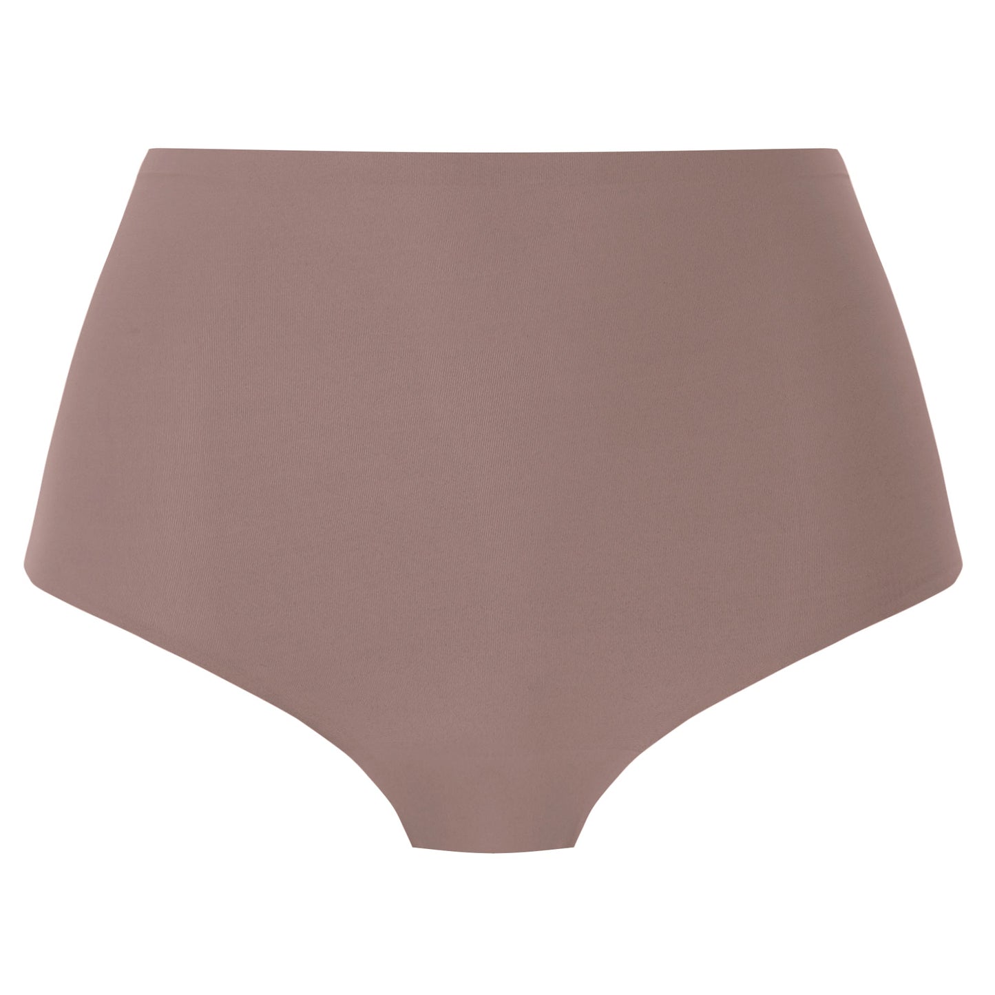 Invisible high waist stretch brief in taupe color