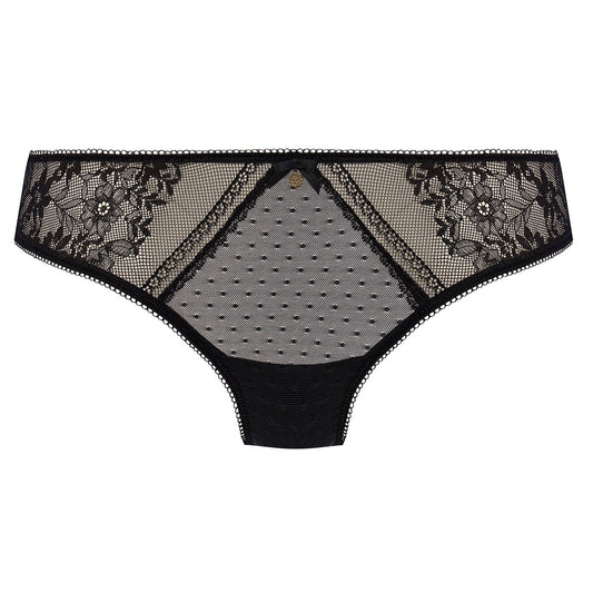 black lace and mesh brief