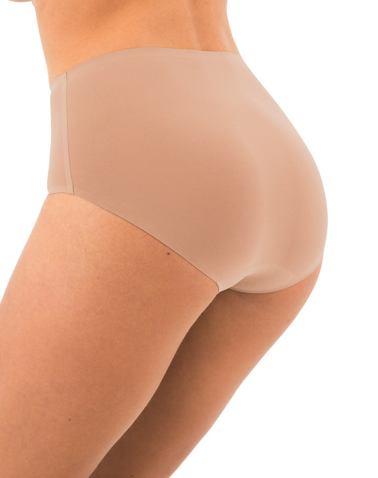 high waist invisible brief beige