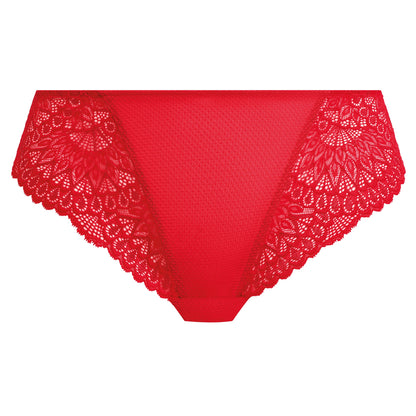 Red lace underwear on a white background