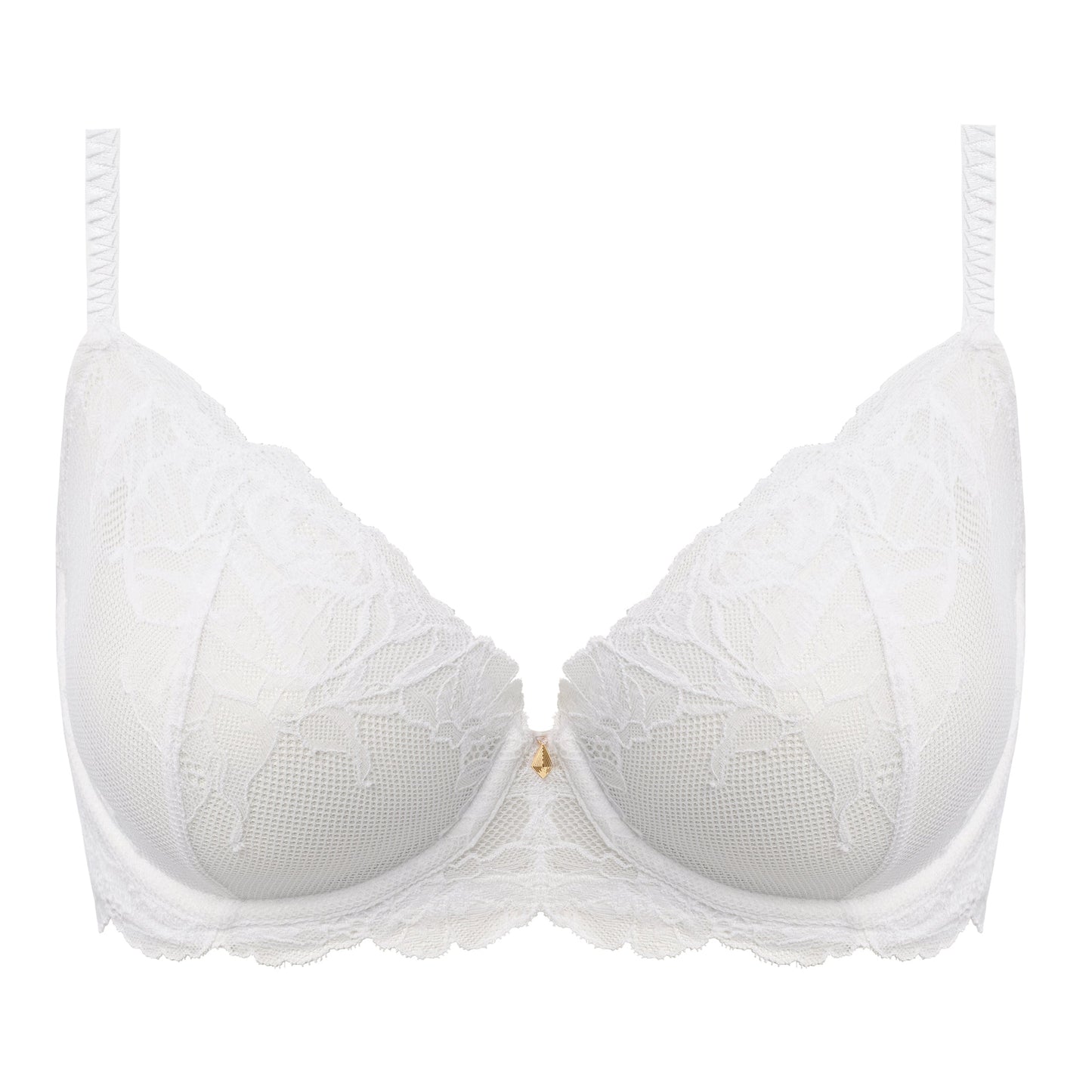 white lace bra with flower details