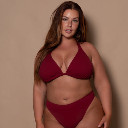 Pomegranate Triangle Bikini Top