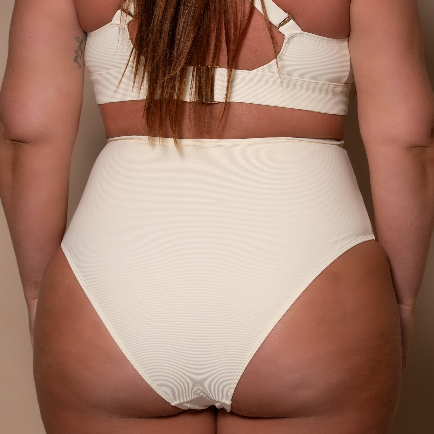 Cream High Waist Bikini Briefs