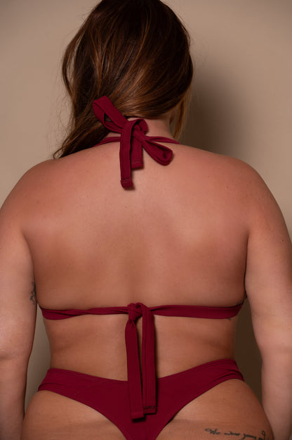 Pomegranate Triangle Bikini Top